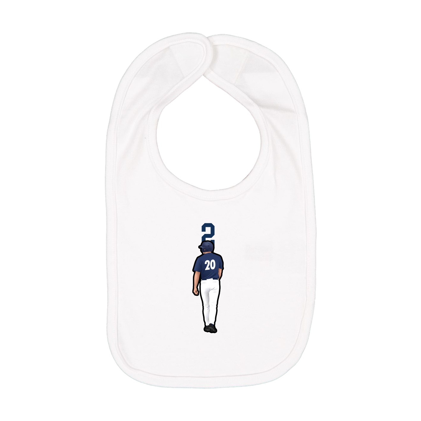 Infant Bib — Number Top in White