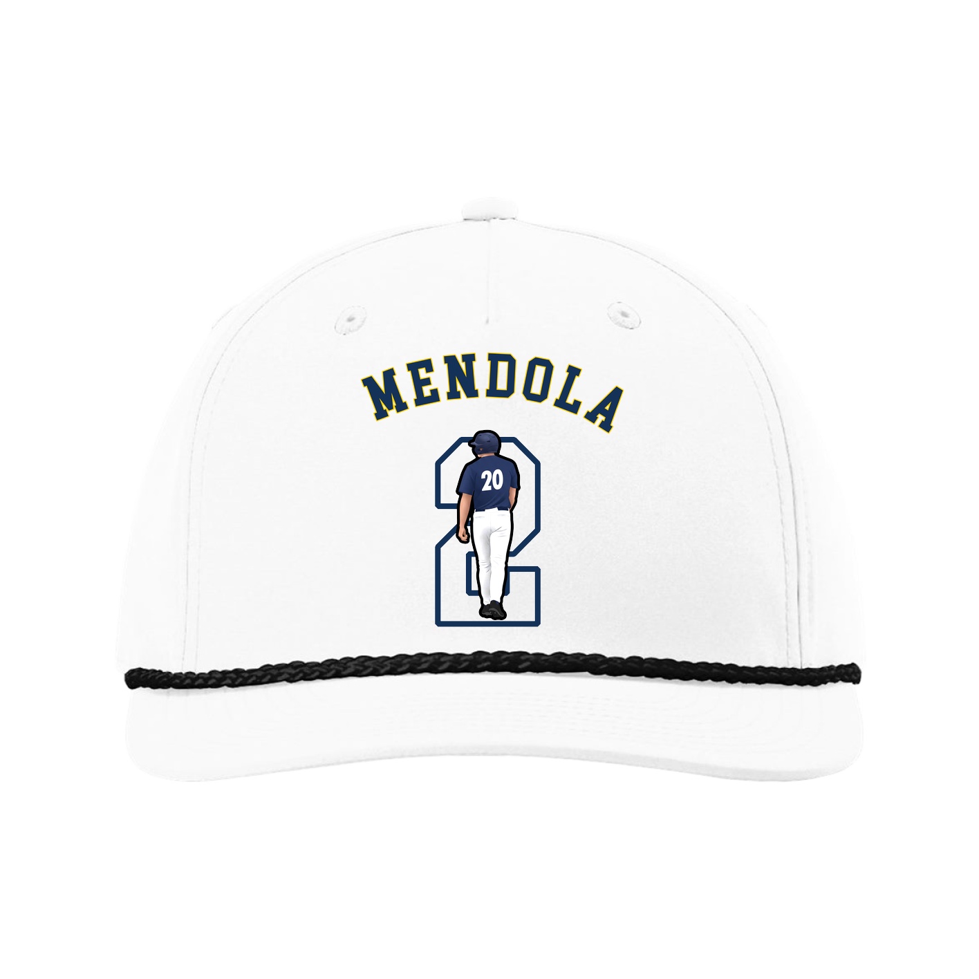 Five-Panel Classic Rope Cap — Shirsey Arch in White
