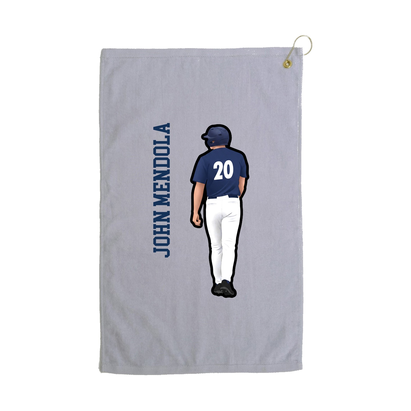 Golf Towel — Name Vertical in Grey