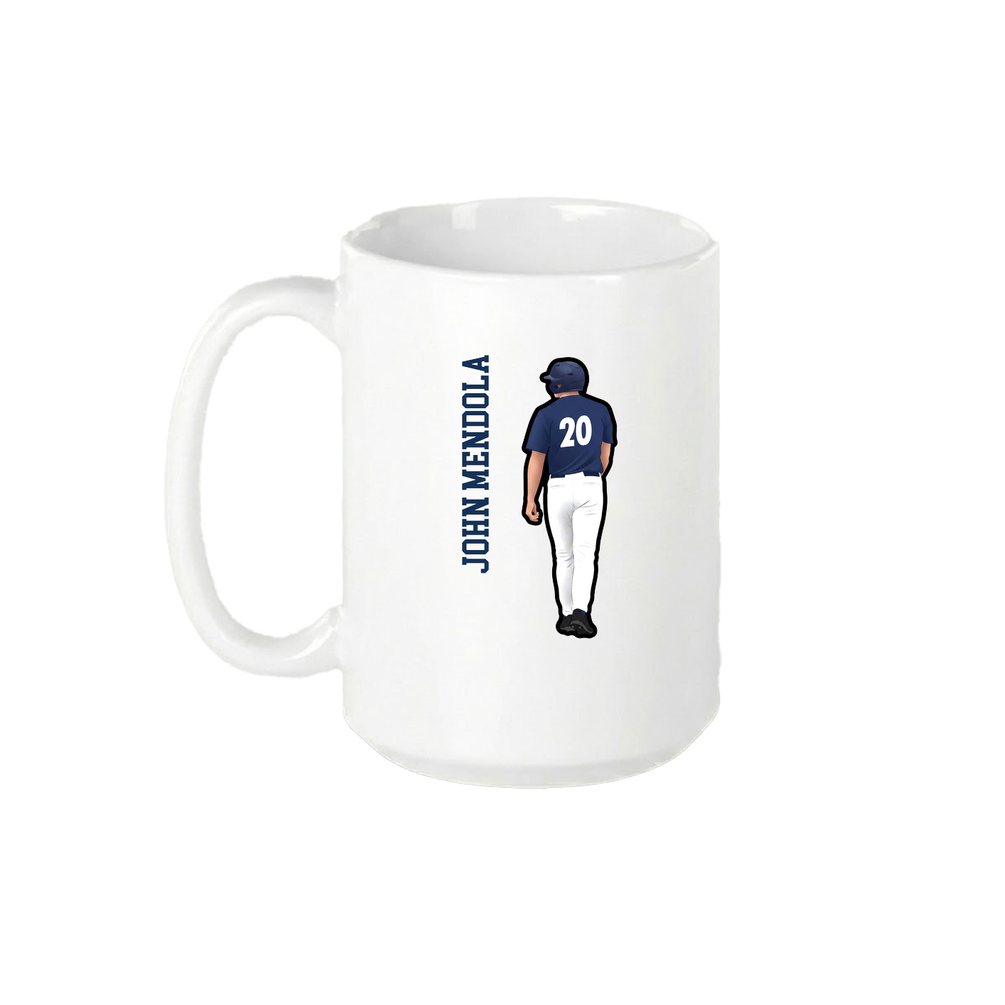 15oz Coffee Mug — Name Vertical in White