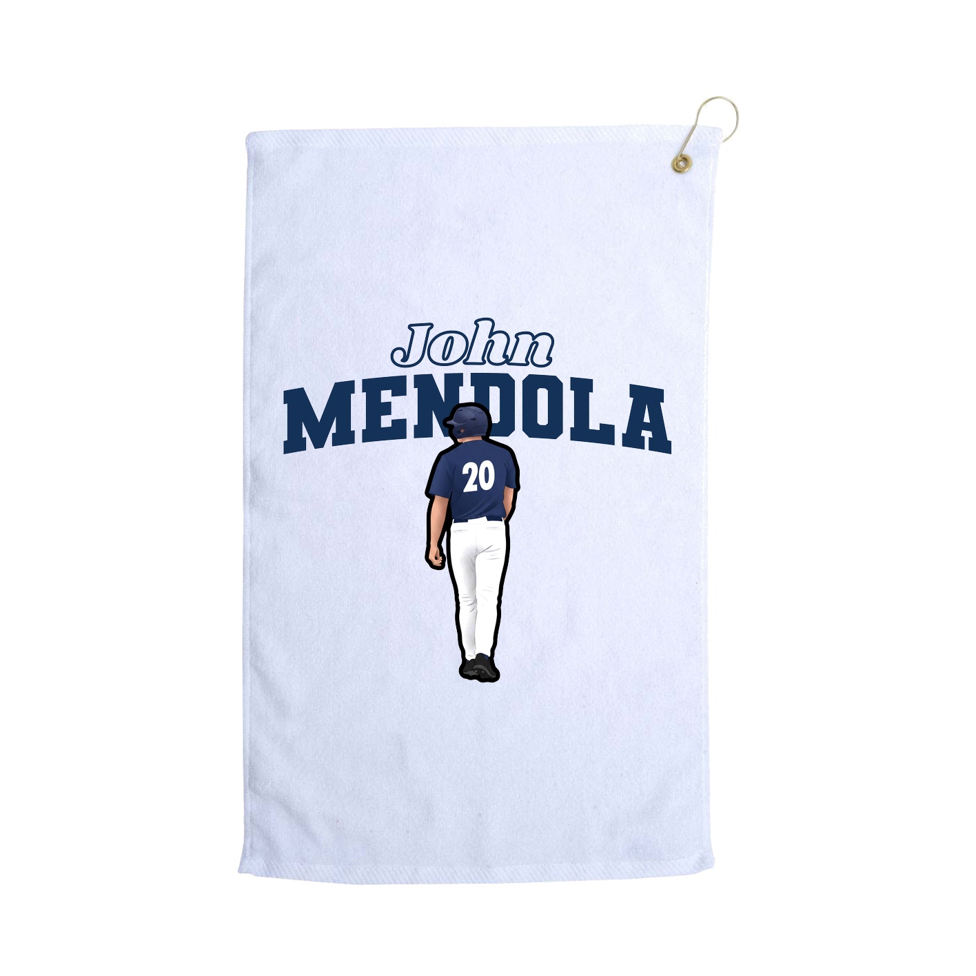 Golf Towel — Name Arch in White