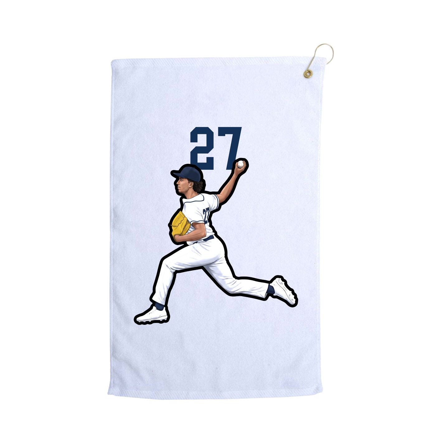 Golf Towel — Number Top in White