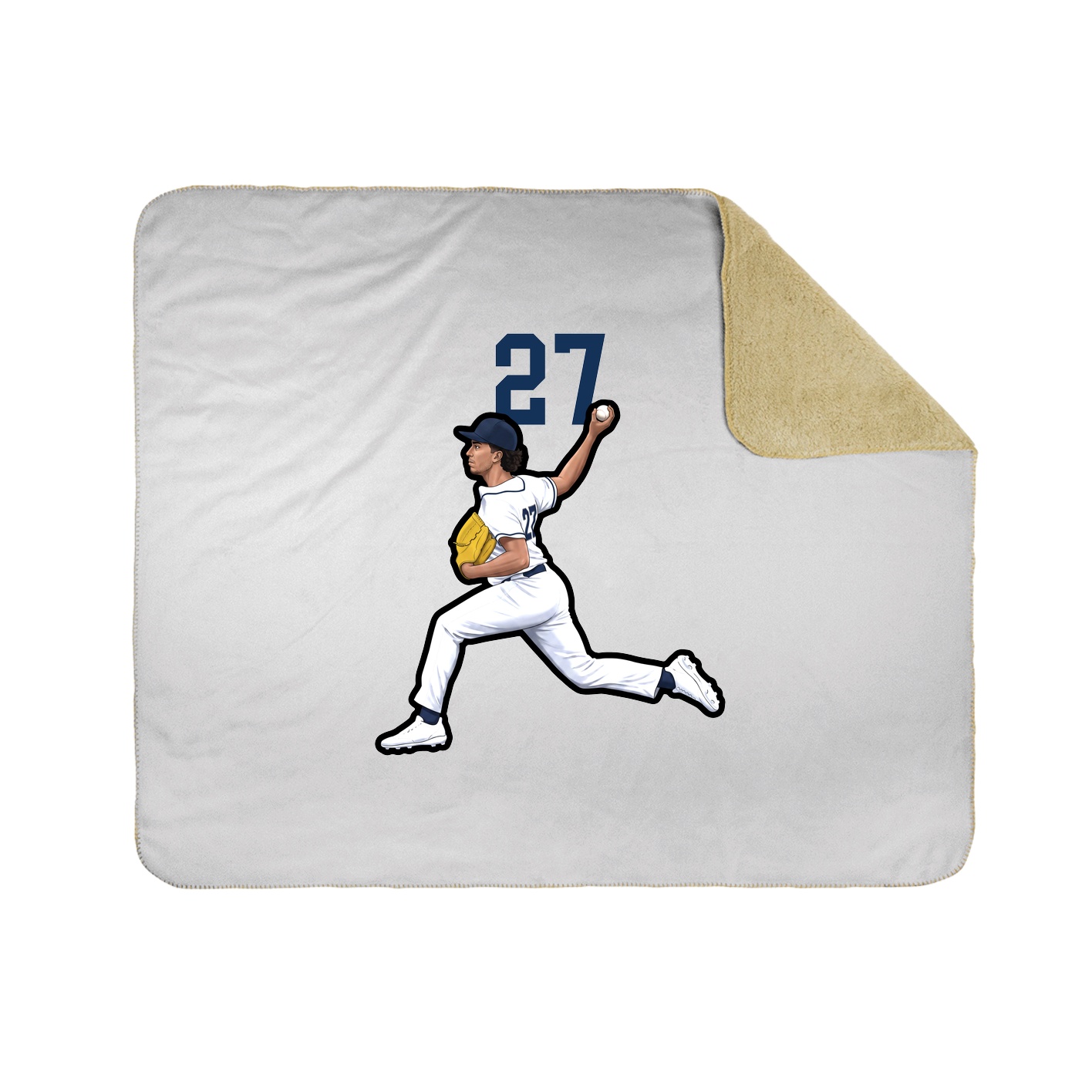 Throw Blanket — Number Top in White