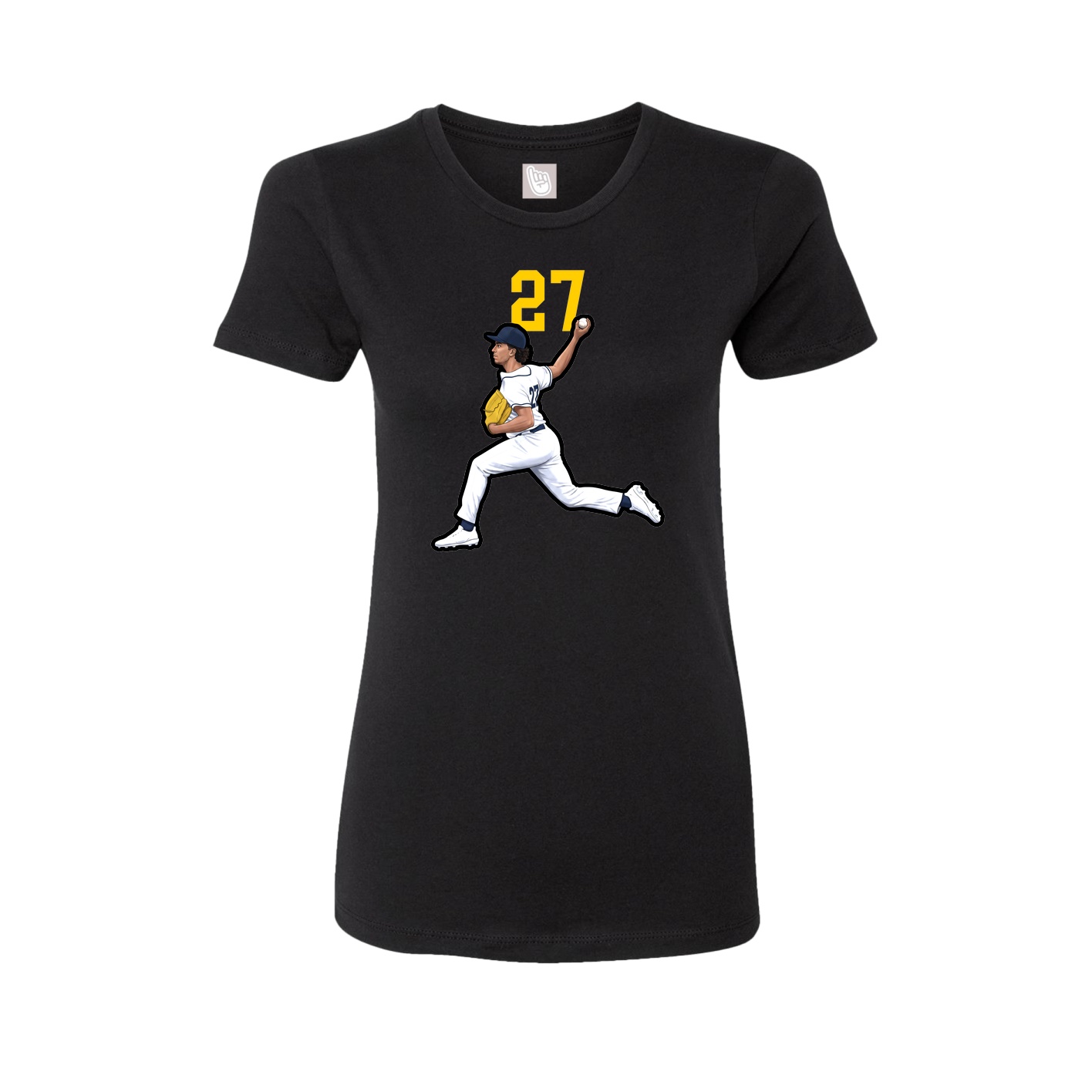 Fitted Women's Tee — Number Top in Black
