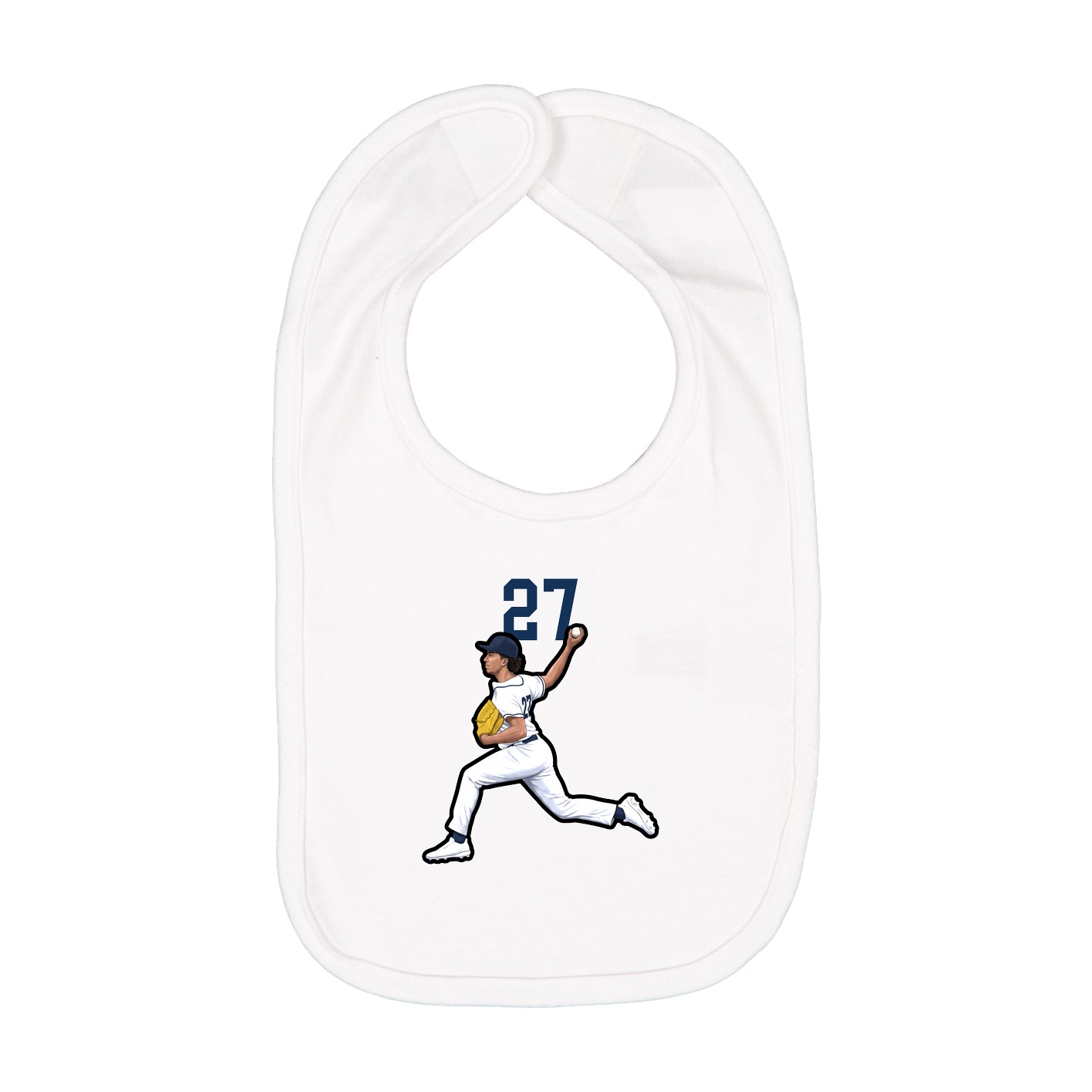 Infant Bib — Number Top in White