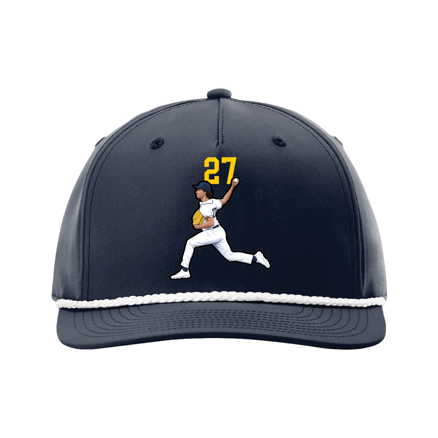 Five-Panel Classic Rope Cap — Number Top in Navy