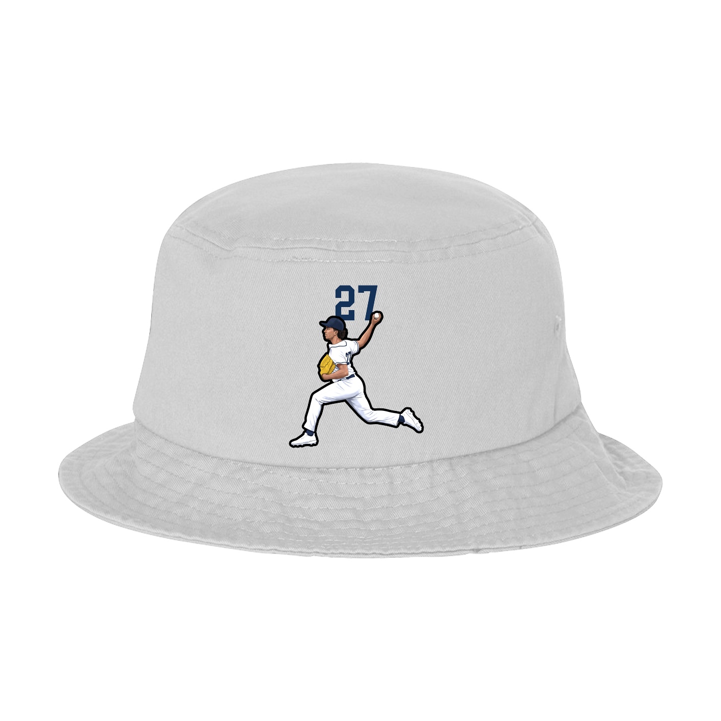 Bucket Cap — Number Top in White