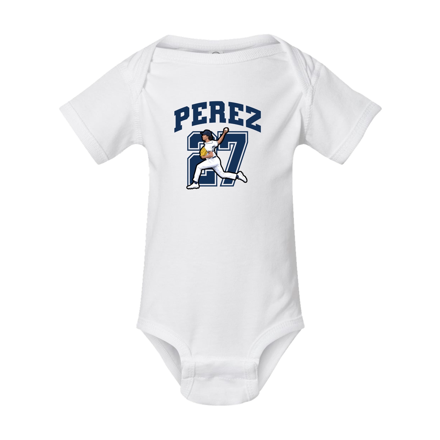 Baby Onesie — Number in White