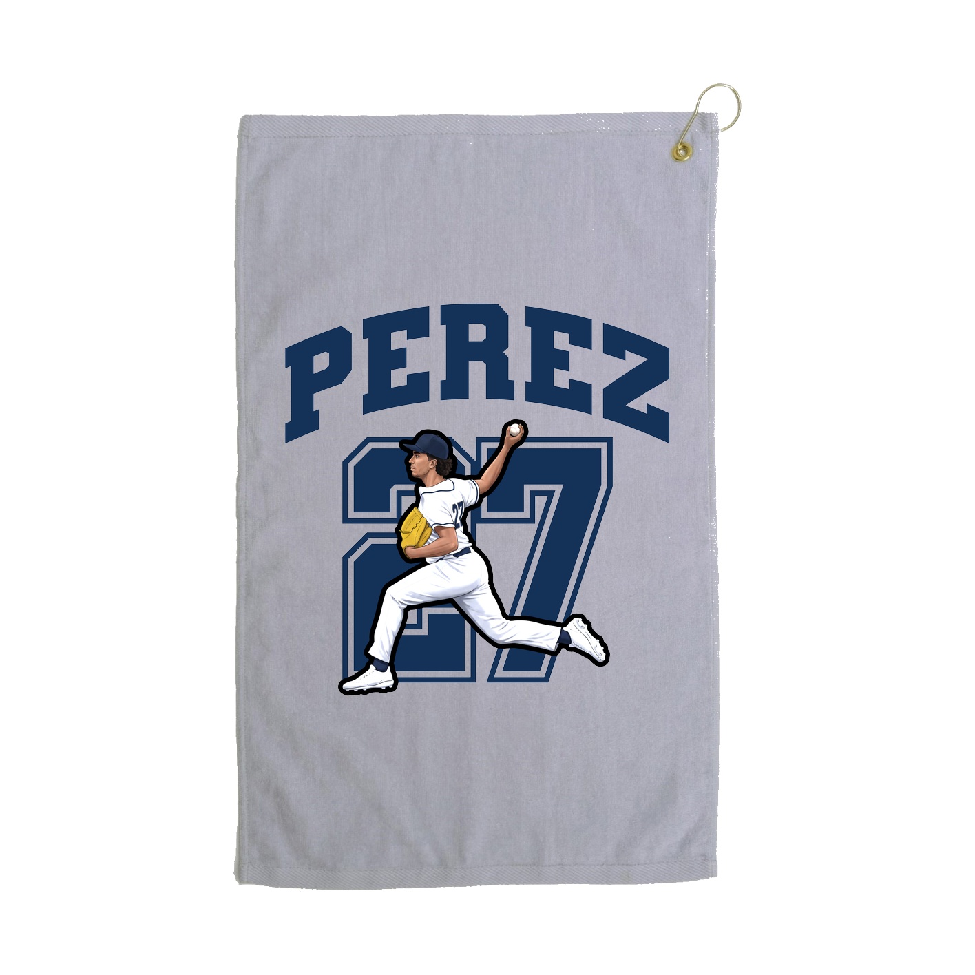 Golf Towel — Number in Grey