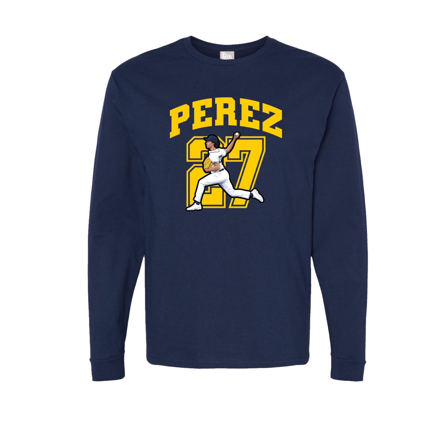 Long Sleeve Tee — Number in Navy