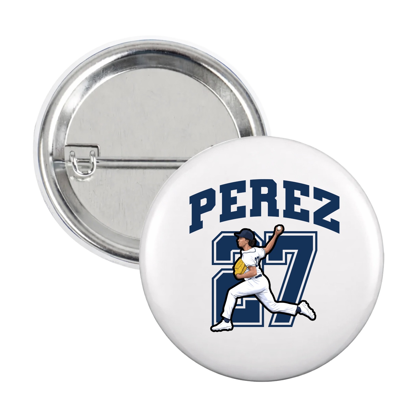Game Day Button — Number in White