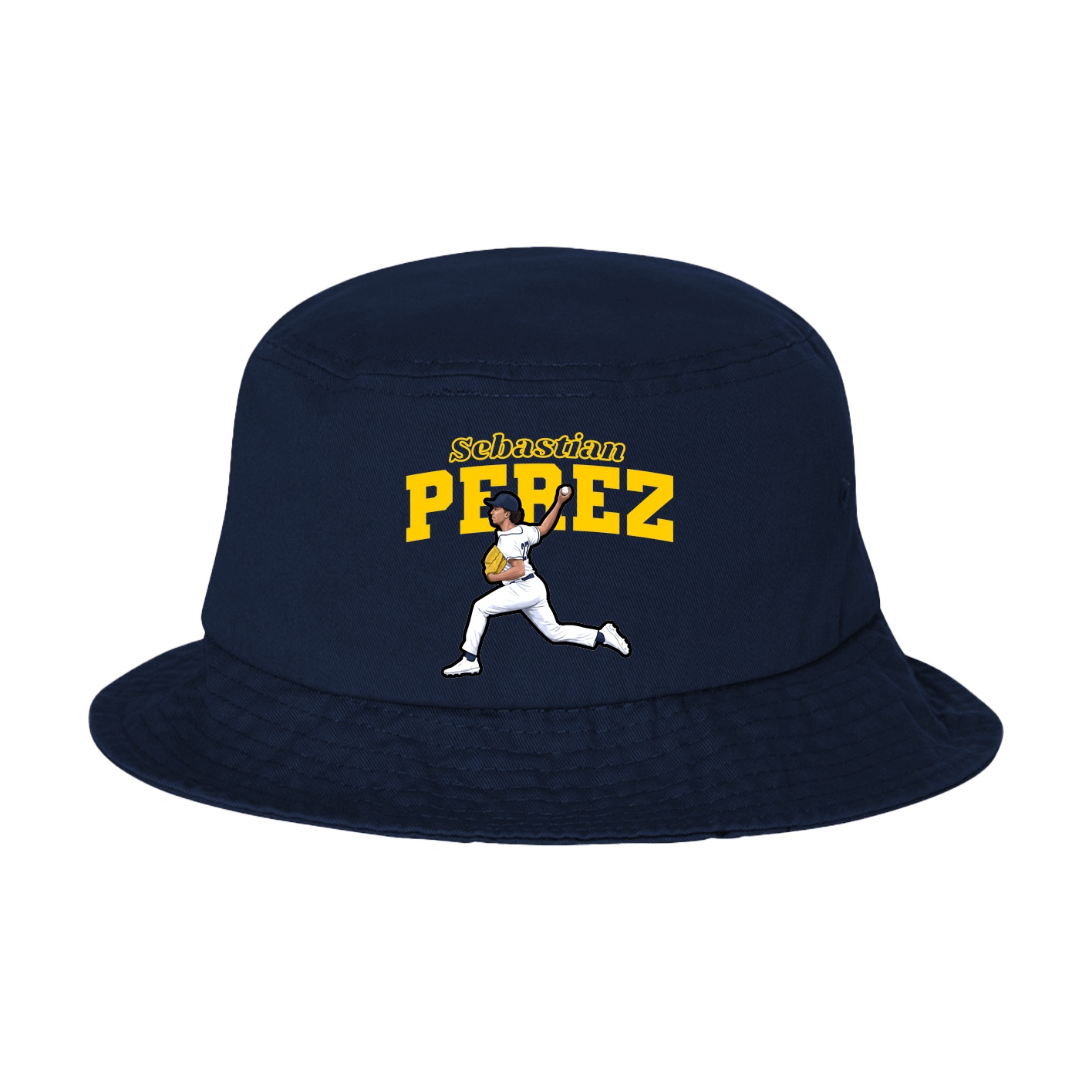 Bucket Cap — Name Arch in Navy