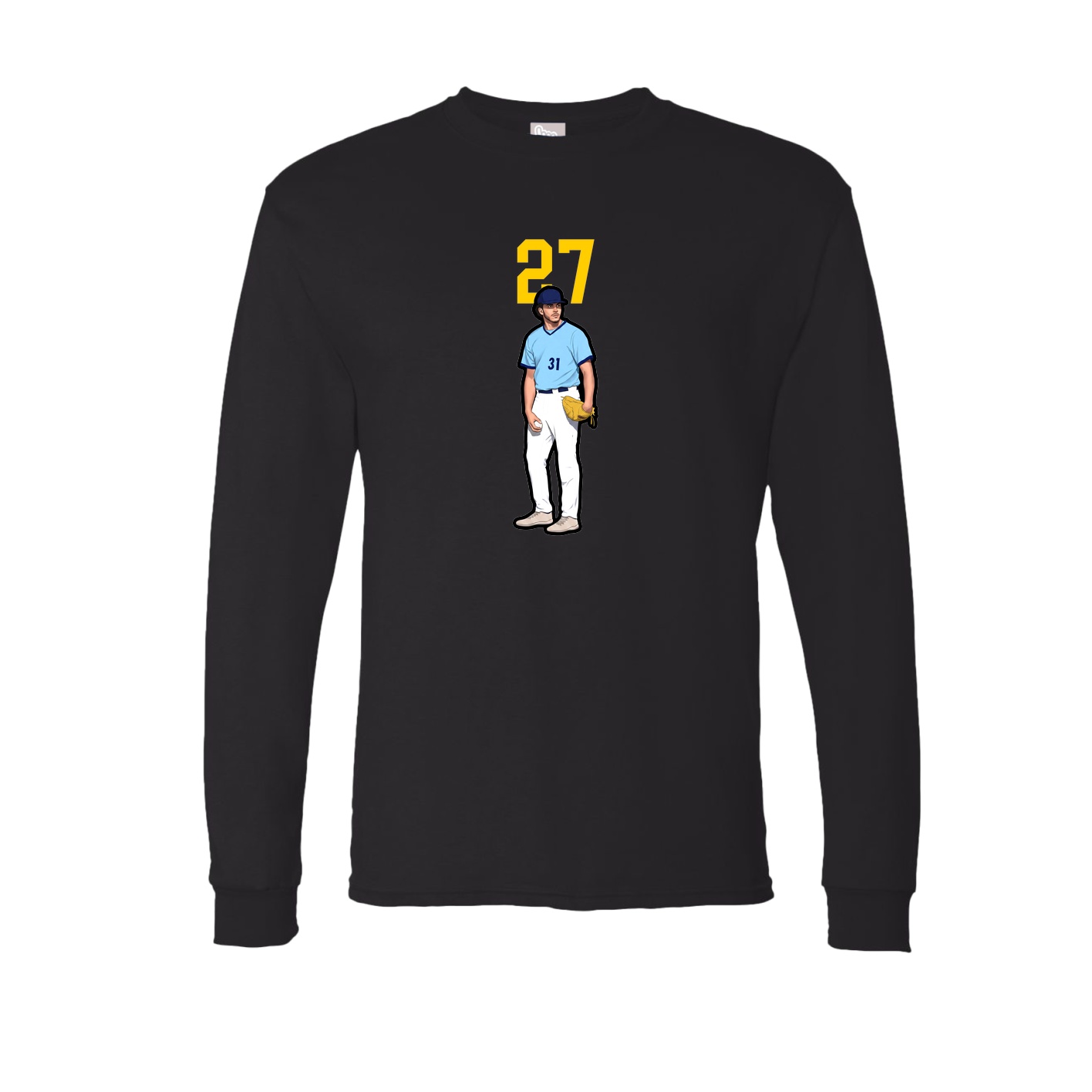 Long Sleeve Tee — Number Top in Black