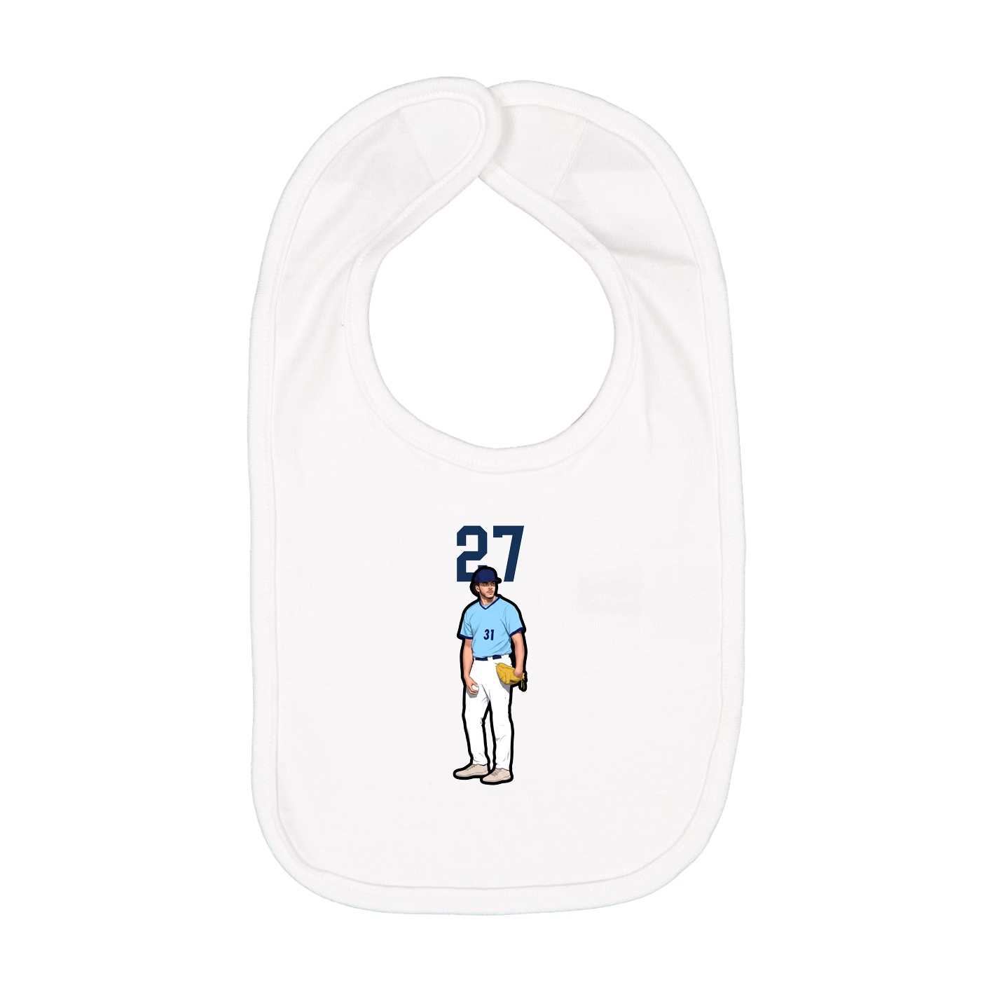 Infant Bib — Number Top in White