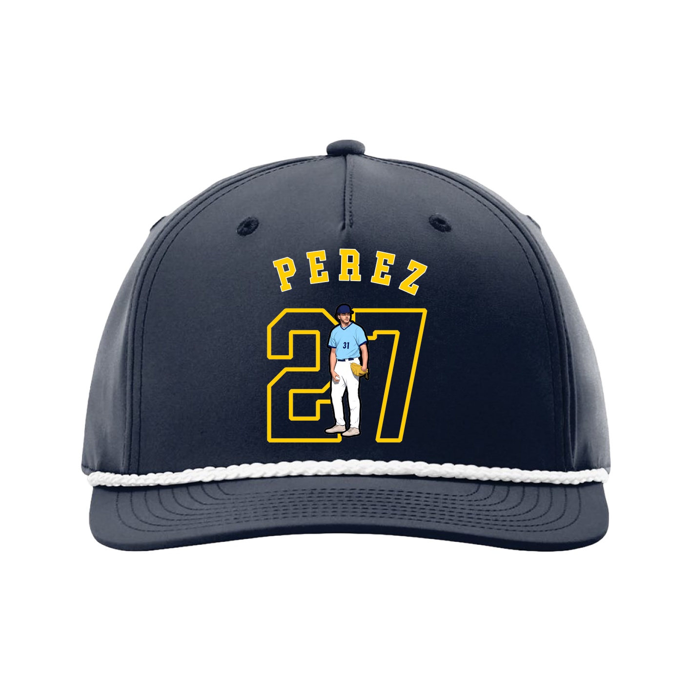 Five-Panel Classic Rope Cap — Shirsey Arch in Navy