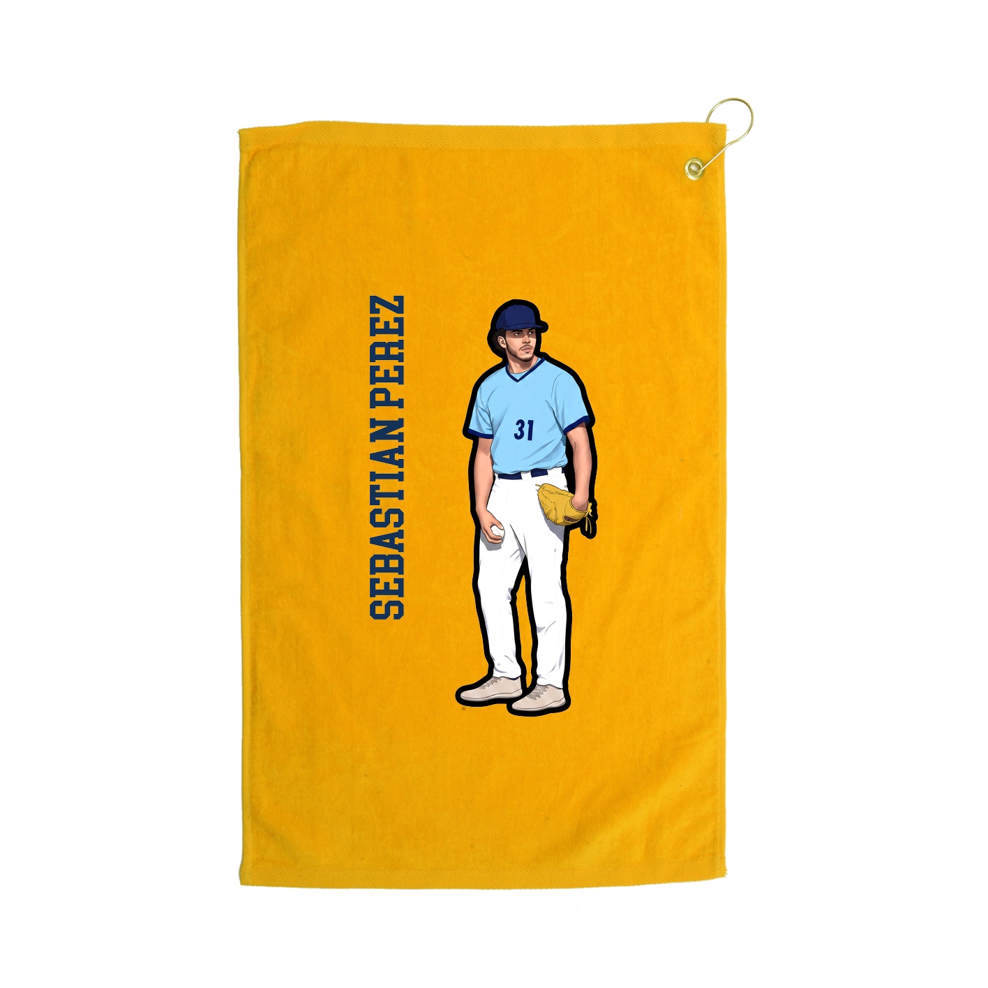 Golf Towel — Name Vertical in Gold