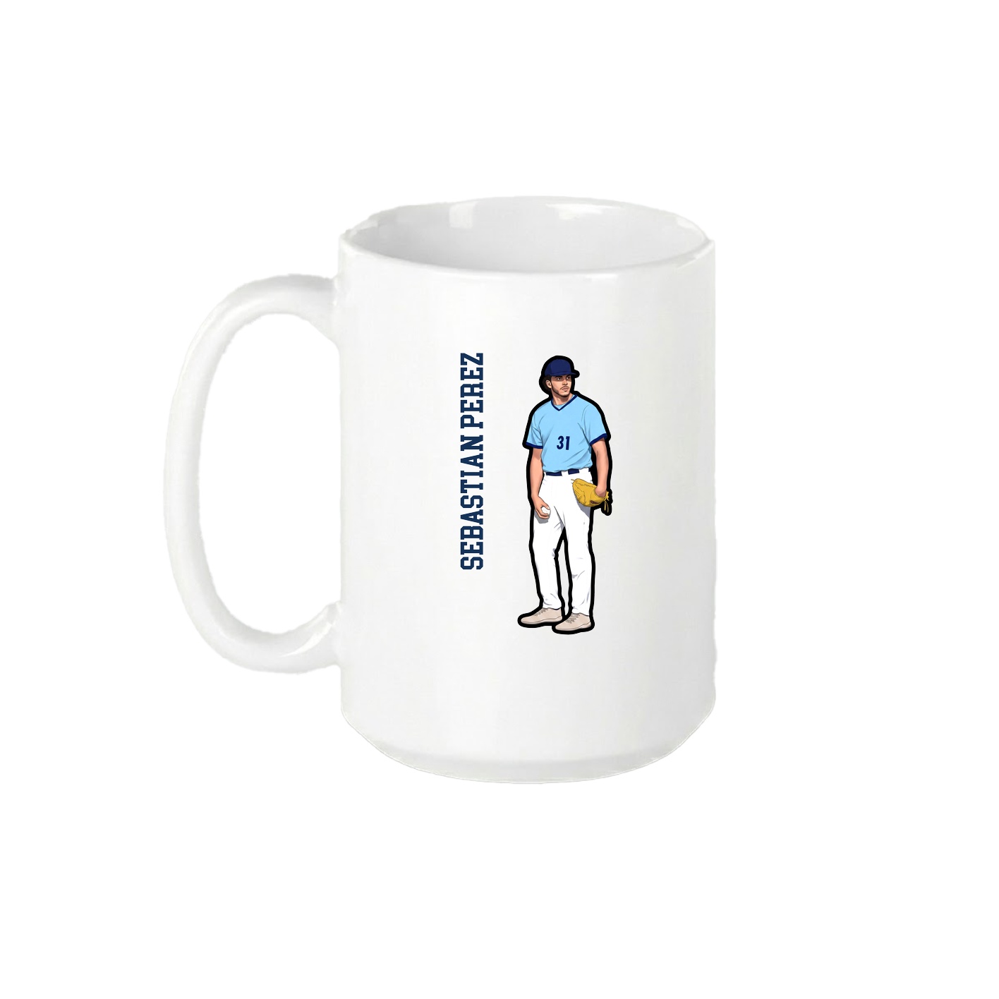 15oz Coffee Mug — Name Vertical in White