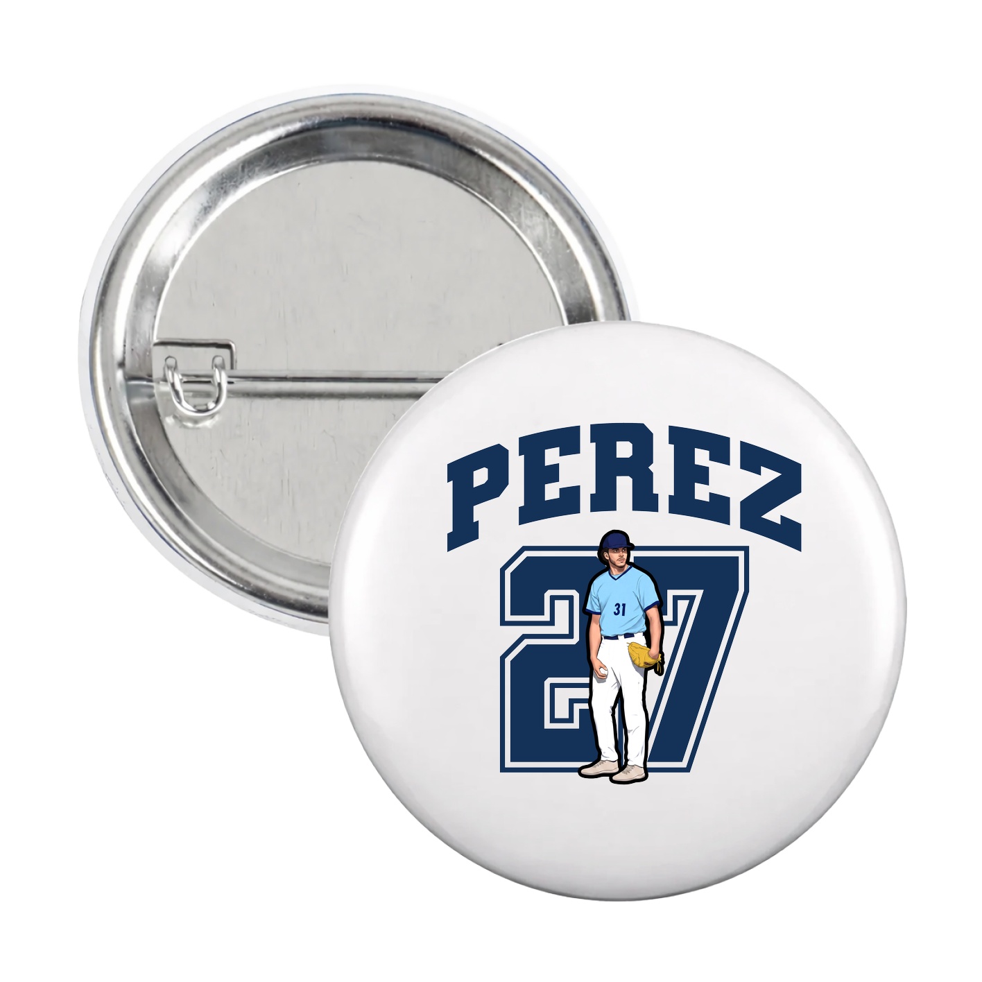 Game Day Button — Number in White