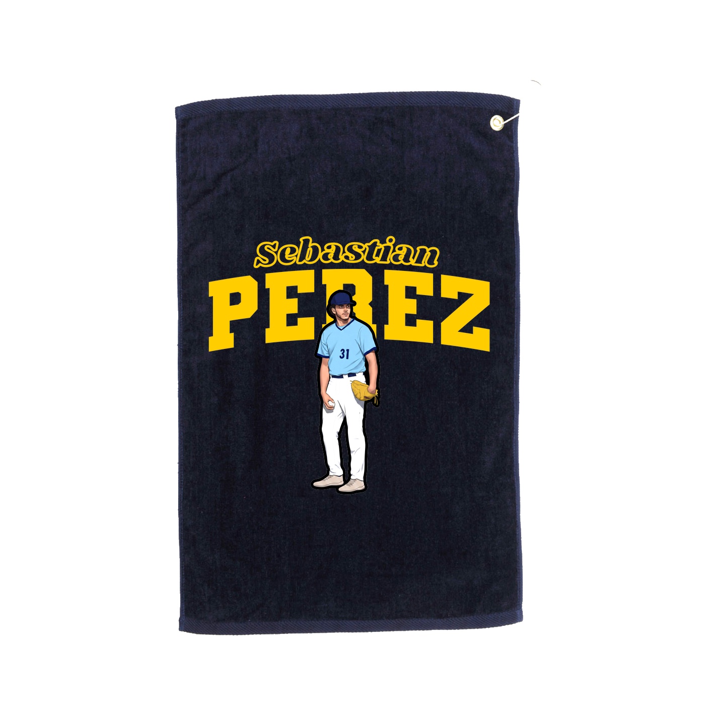 Golf Towel — Name Arch in Navy