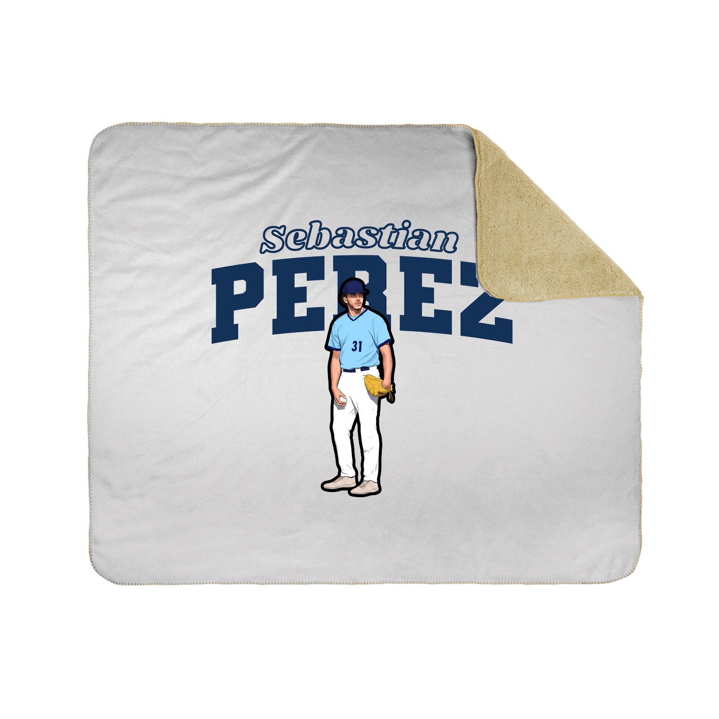 Throw Blanket — Name Arch in White