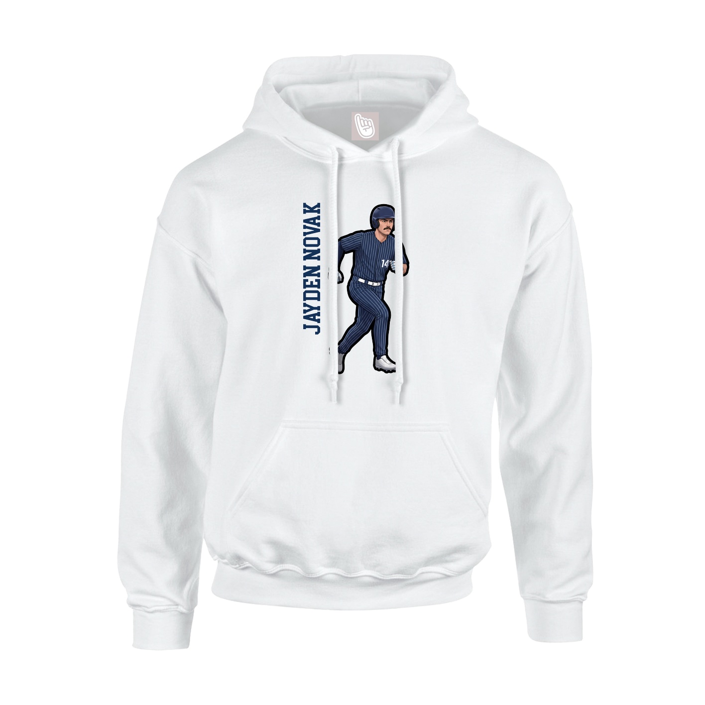 Youth Hoodie — Name Vertical in White