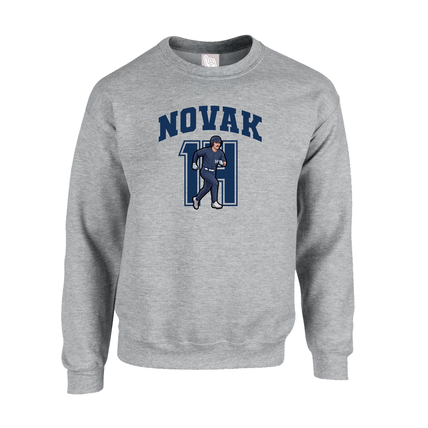 Fleece Crew — Number in Grey
