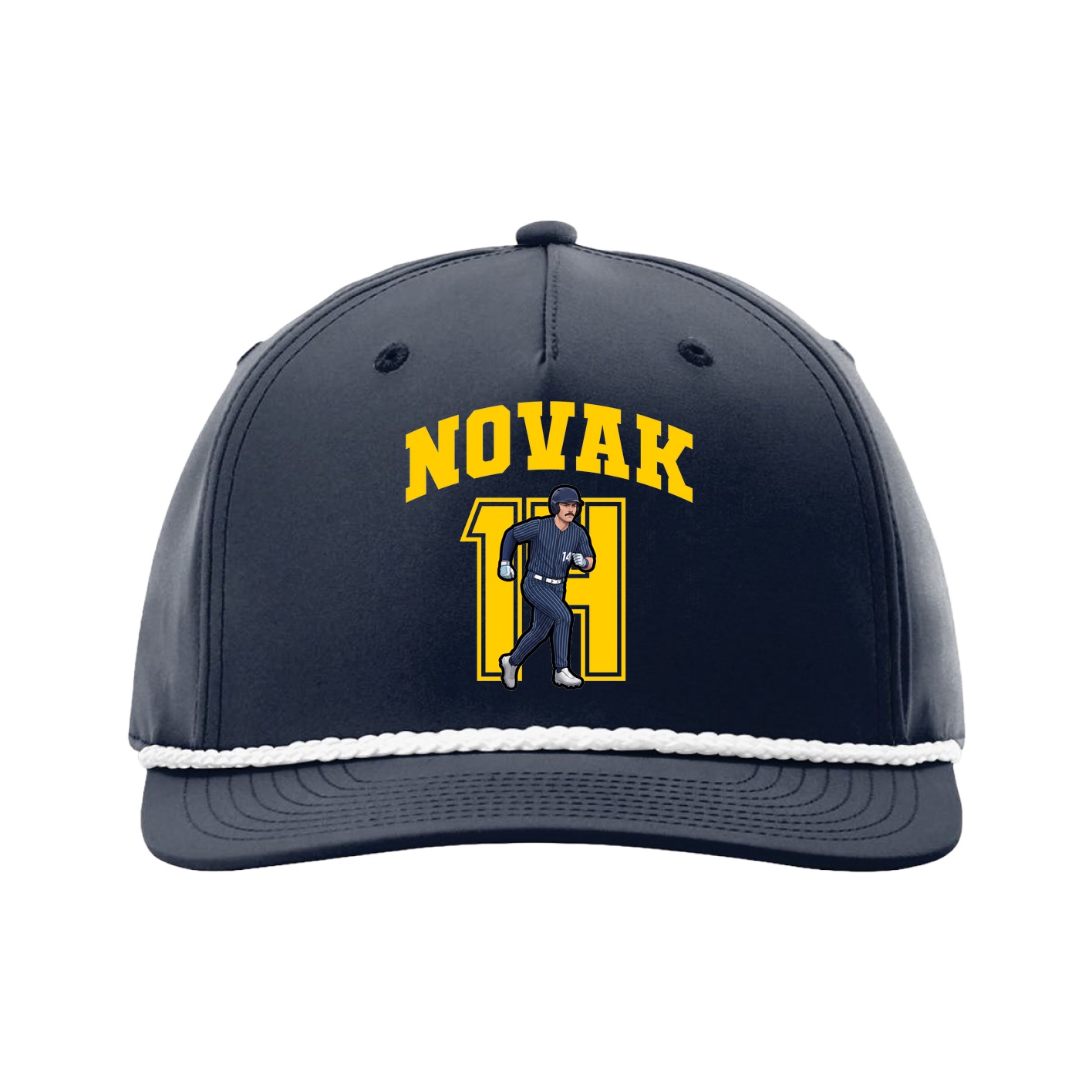Five-Panel Classic Rope Cap — Number in Navy