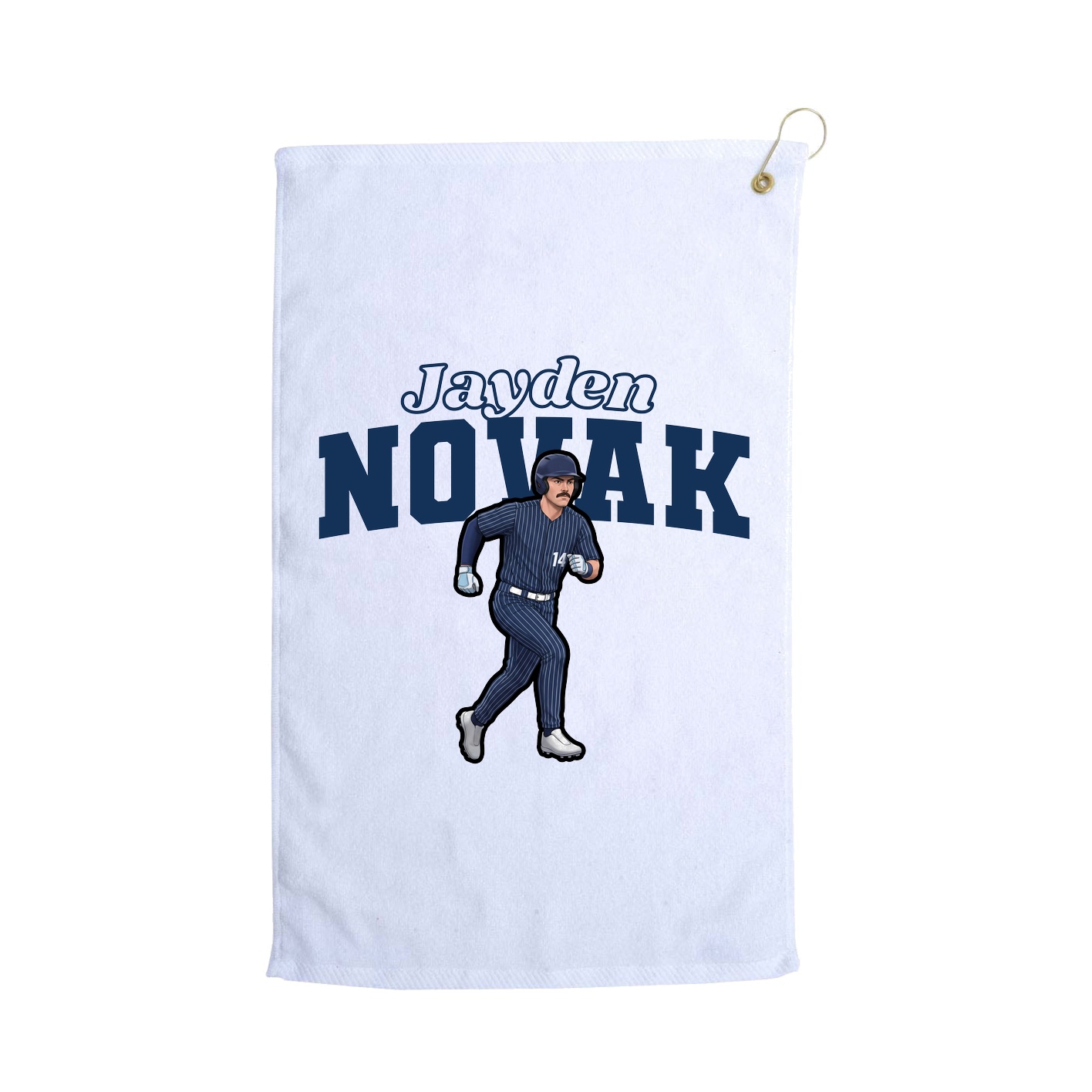 Golf Towel — Name Arch in White