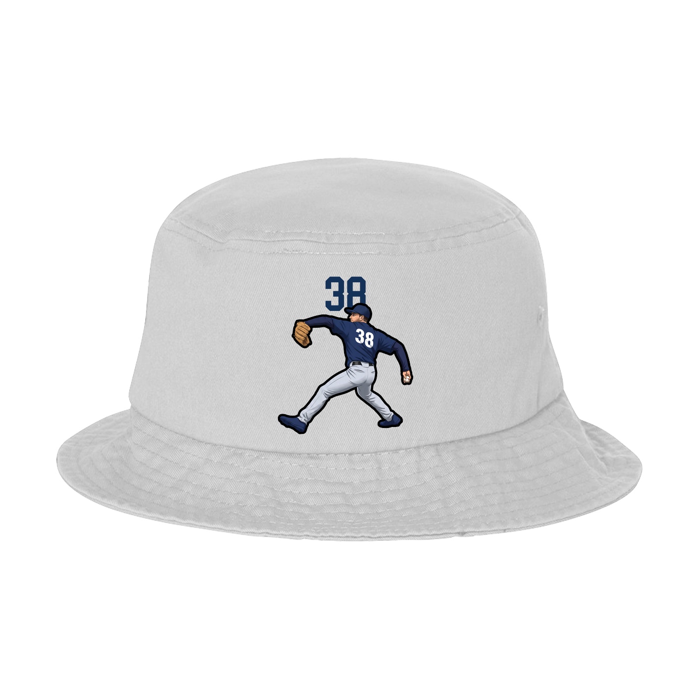 Bucket Cap — Number Top in White