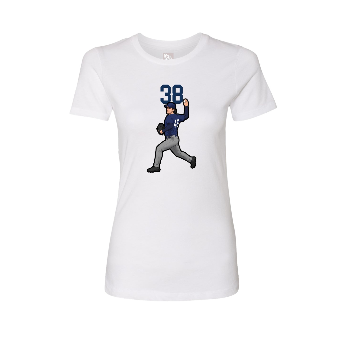Fitted Women's Tee — Number Top in White