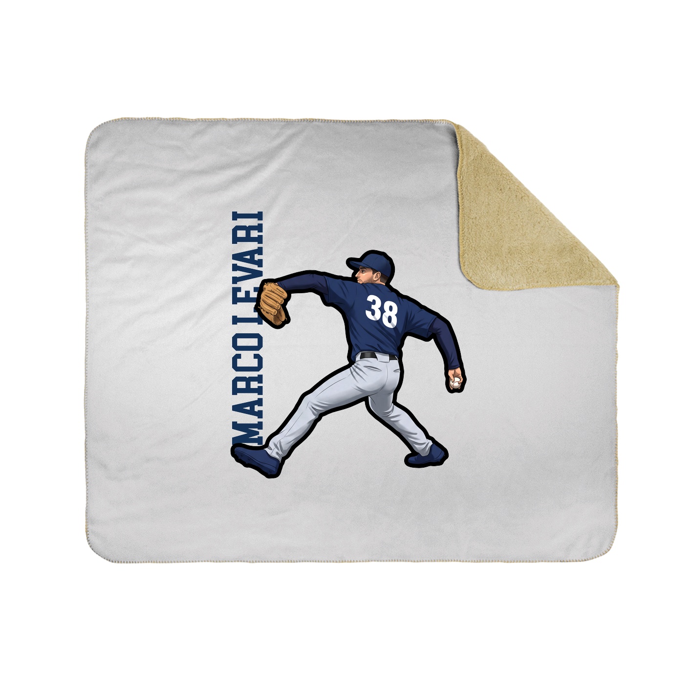 Throw Blanket — Name Vertical in White