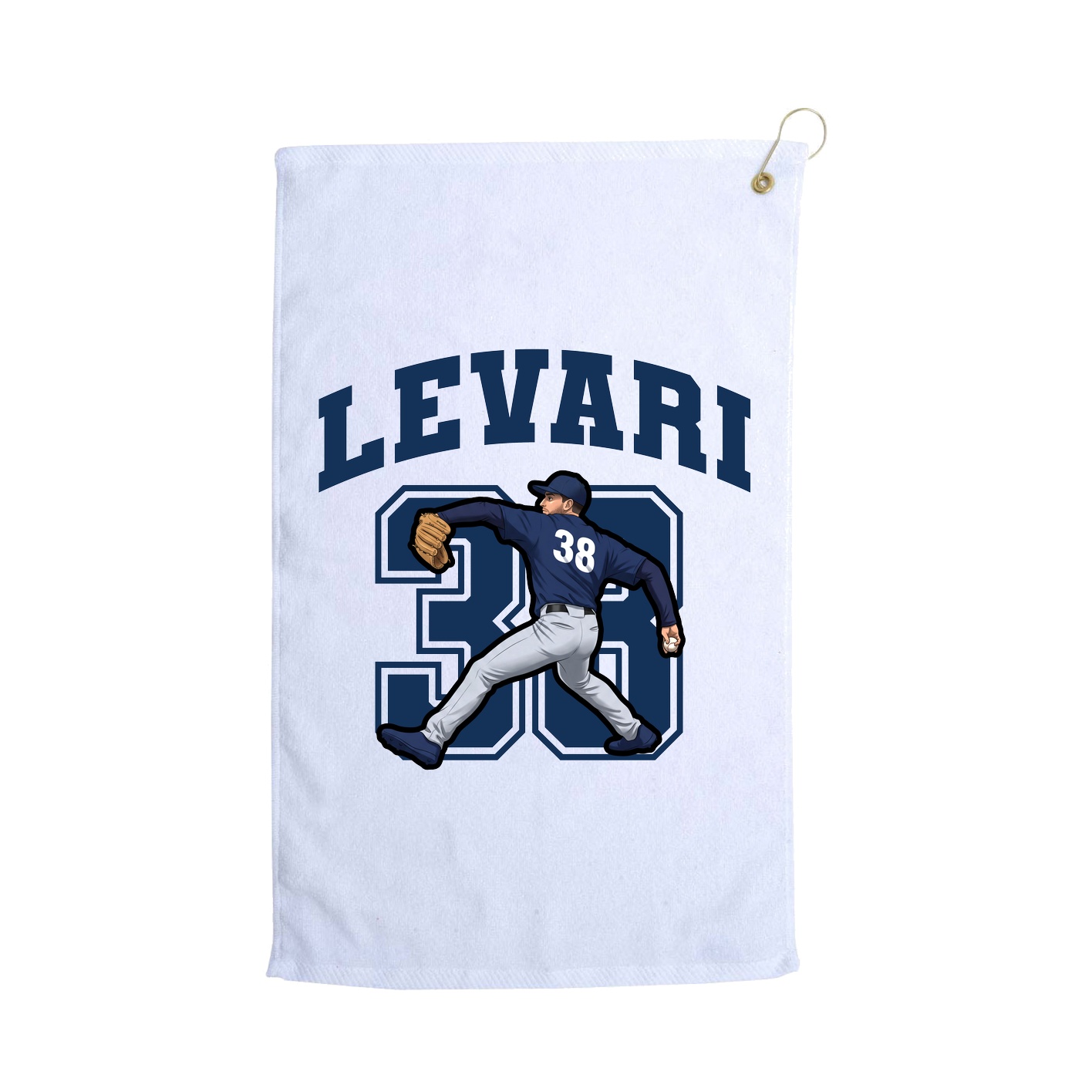 Golf Towel — Number in White