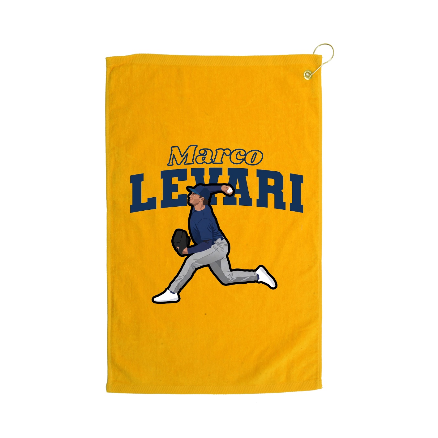 Golf Towel — Name Arch in Gold