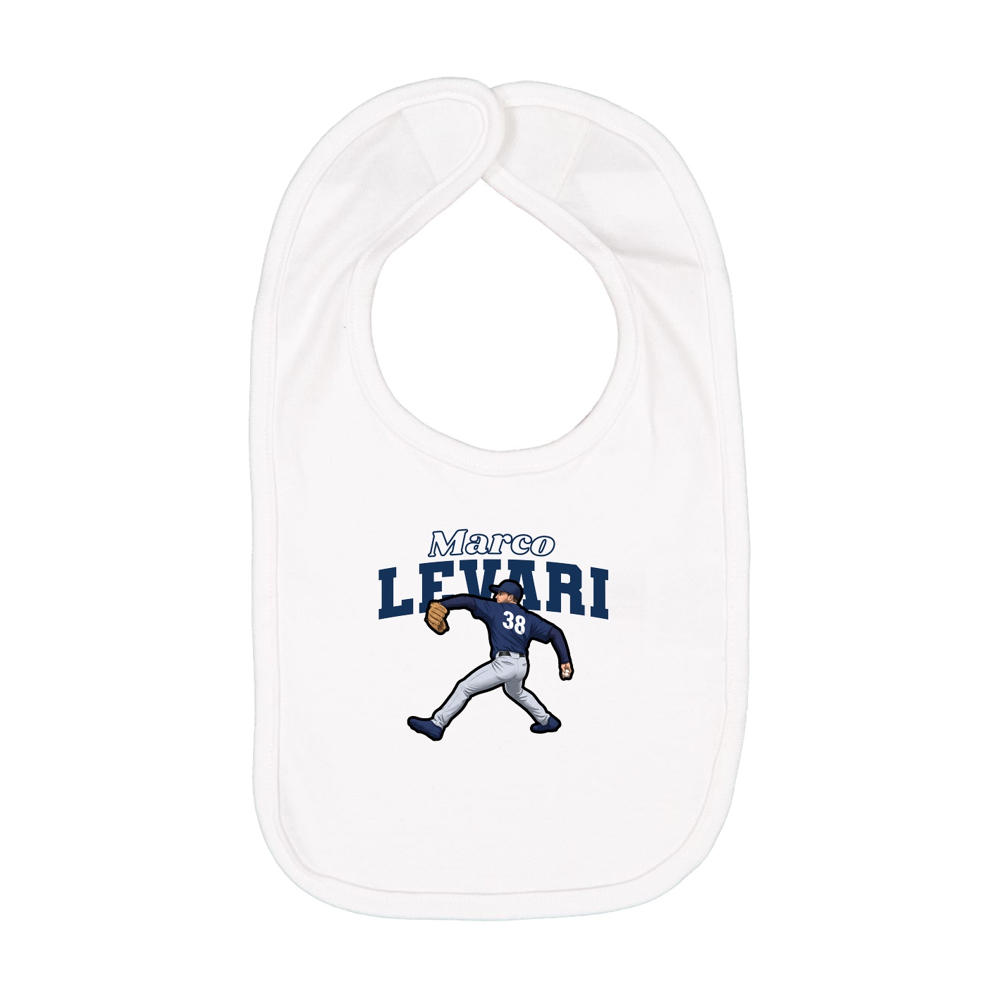 Infant Bib — Name Arch in White