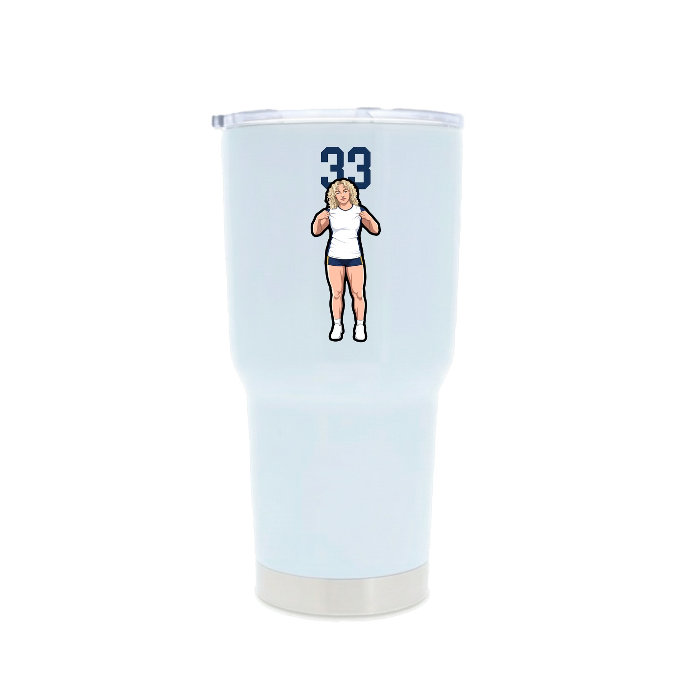 30oz Stainless Steel Tumbler — Number Top in White