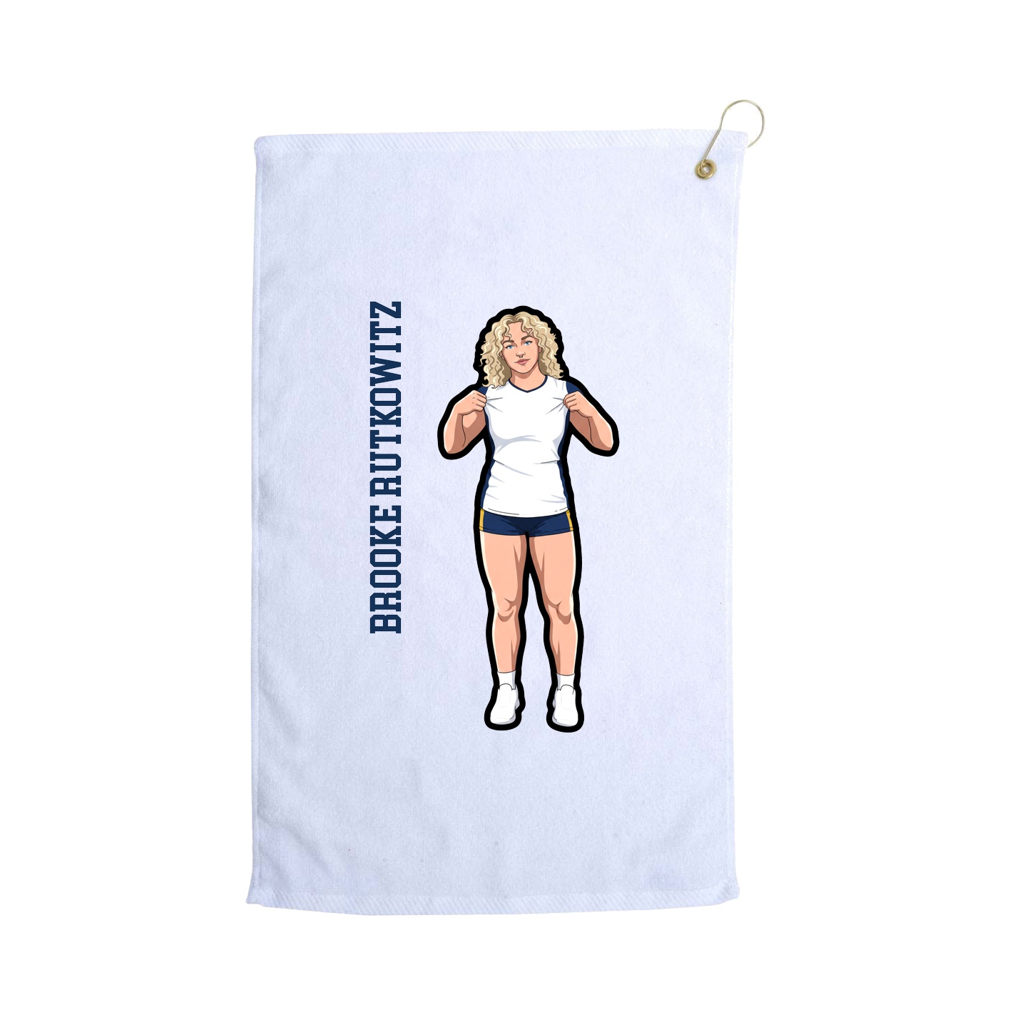 Golf Towel — Name Vertical in White