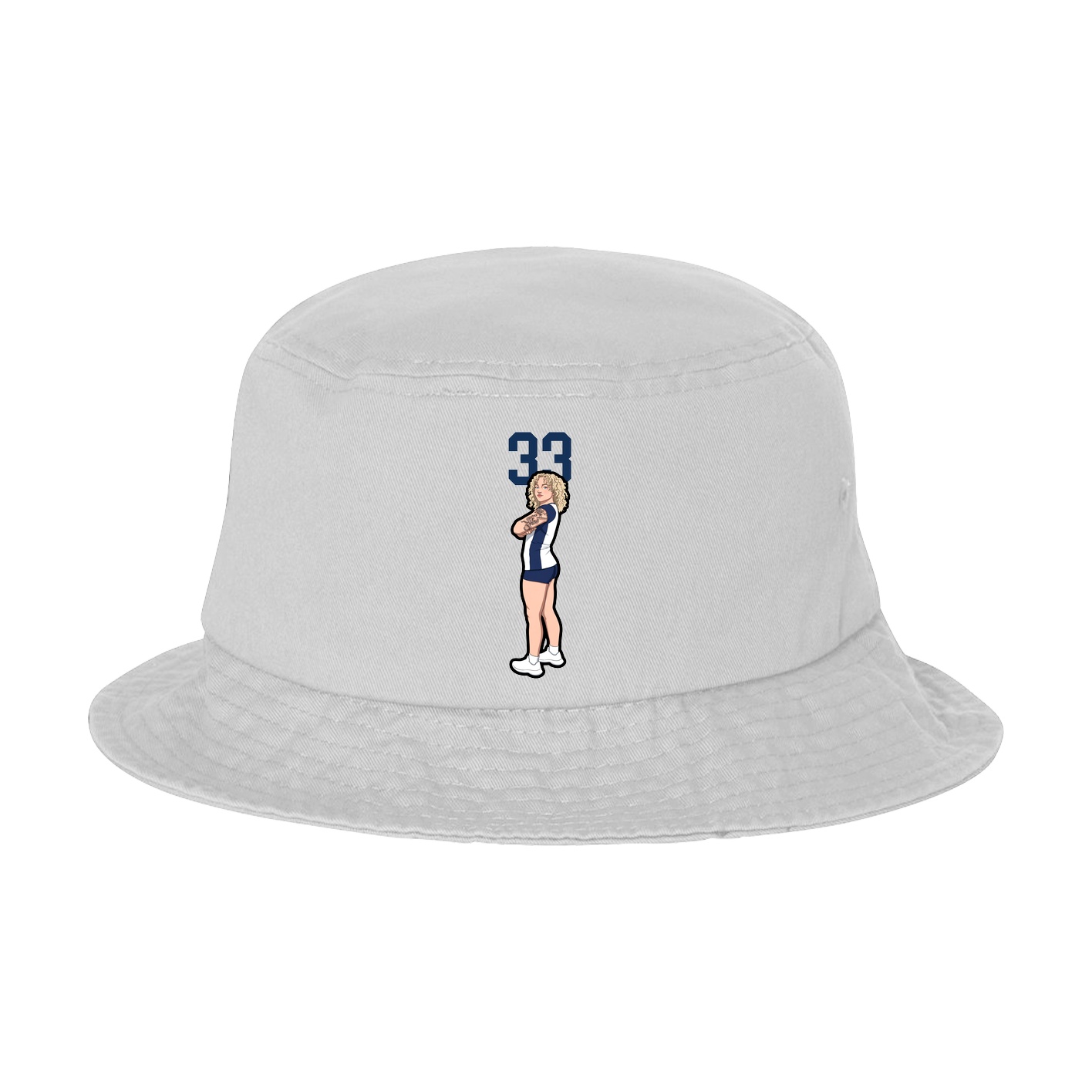 Bucket Cap — Number Top in White