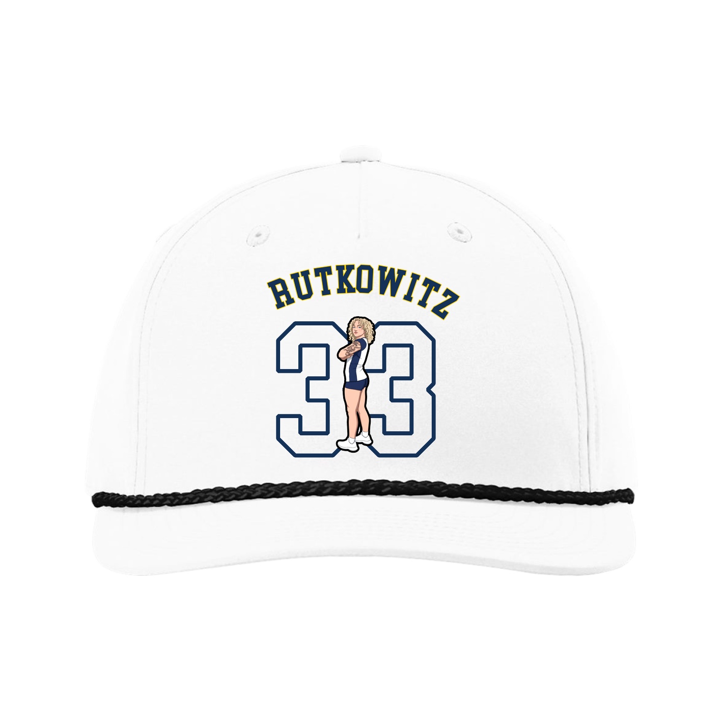 Five-Panel Classic Rope Cap — Shirsey Arch in White