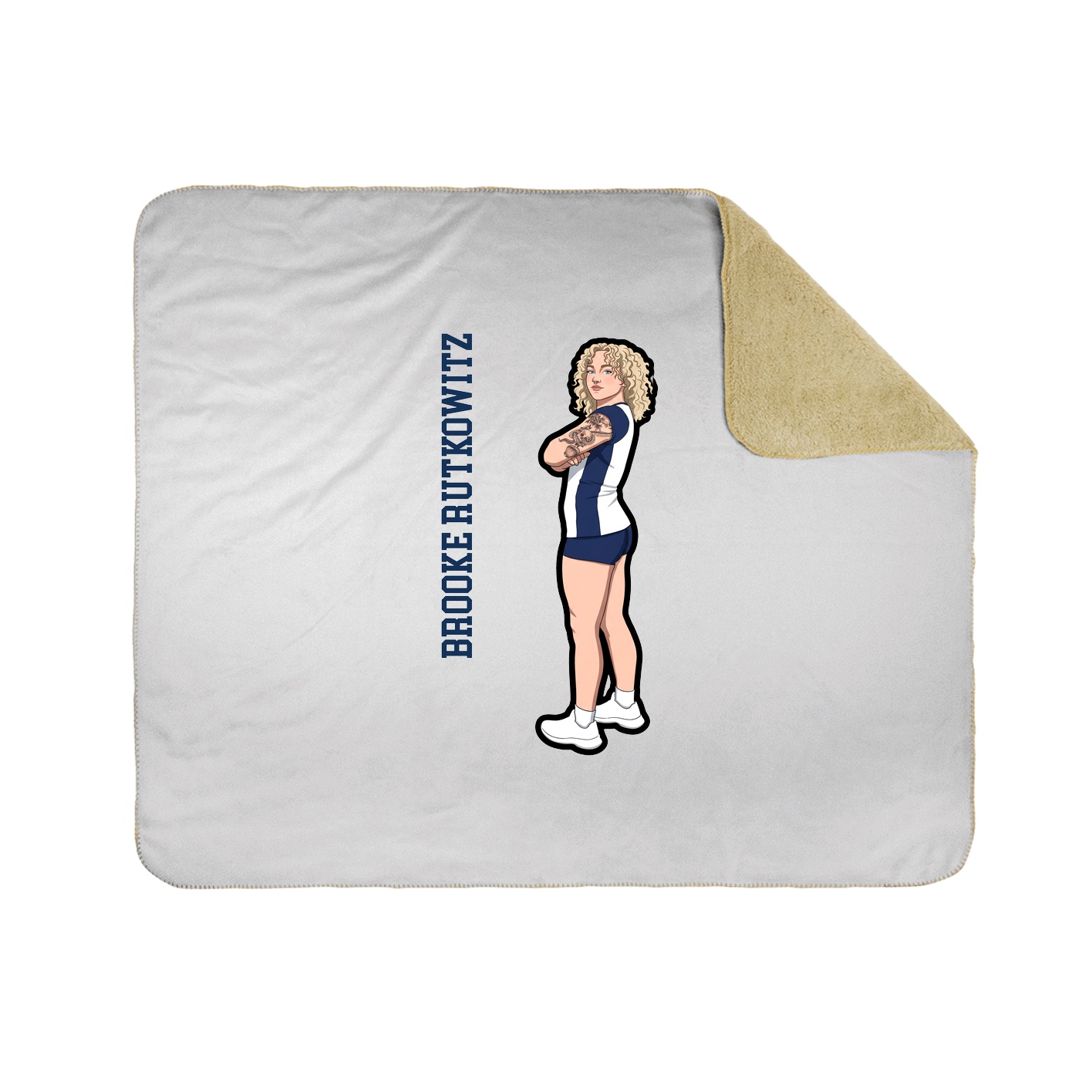 Throw Blanket — Name Vertical in White