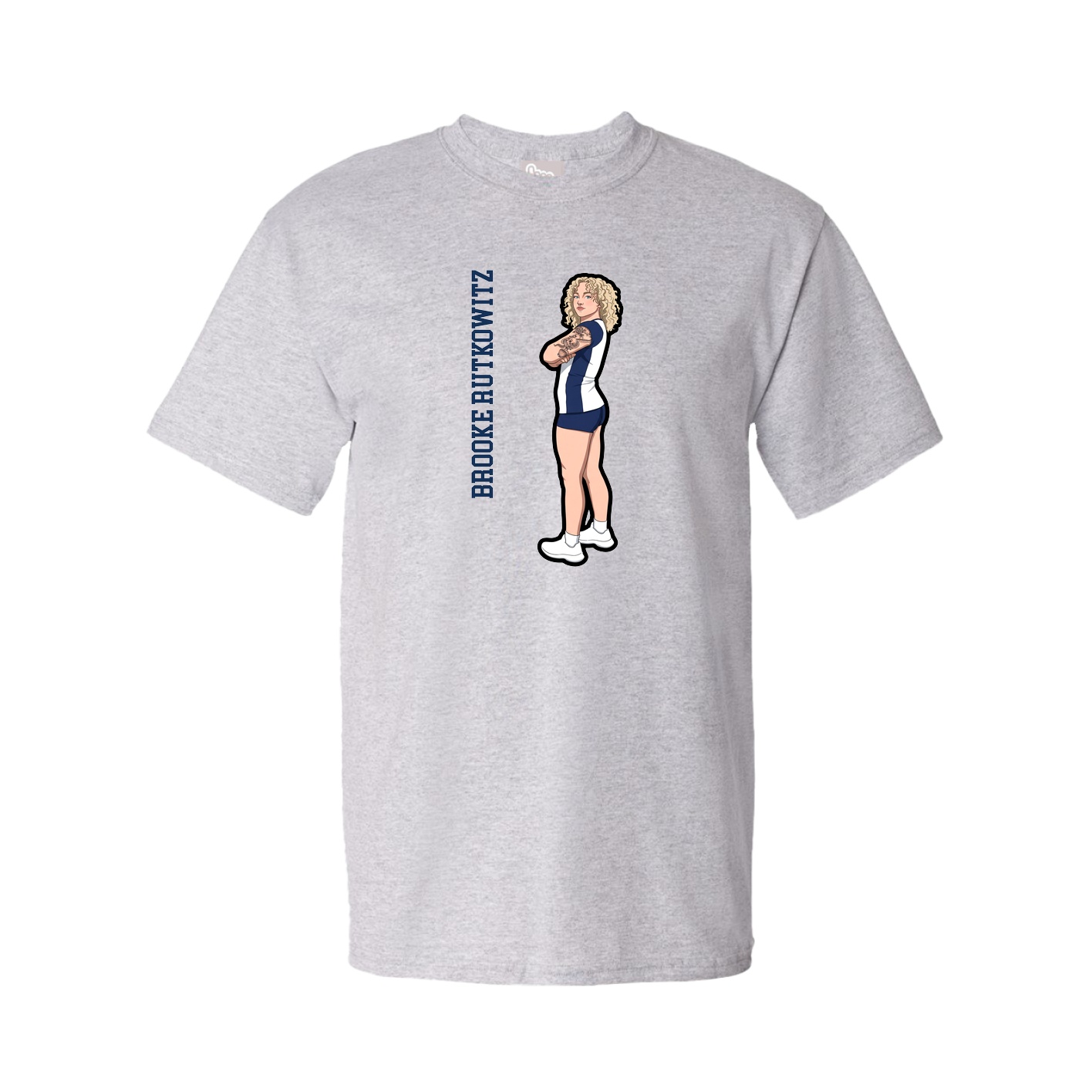 Tee — Name Vertical in Grey