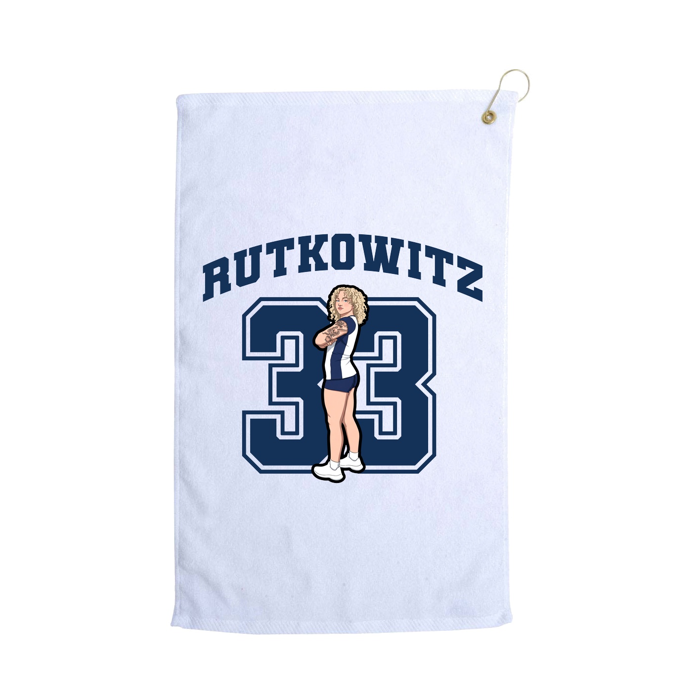 Golf Towel — Number in White