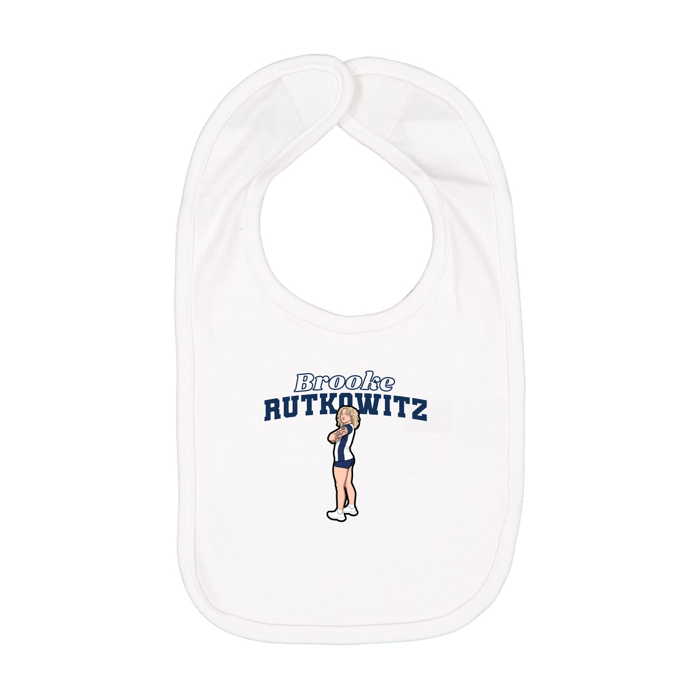 Infant Bib — Name Arch in White