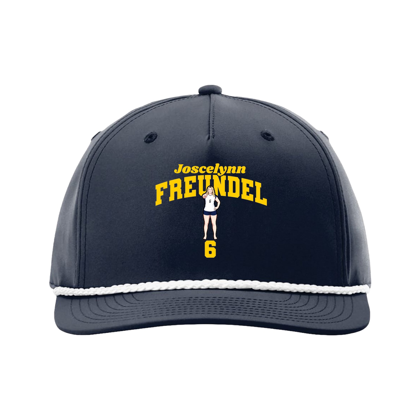 Five-Panel Classic Rope Cap — Signature Arch in Navy