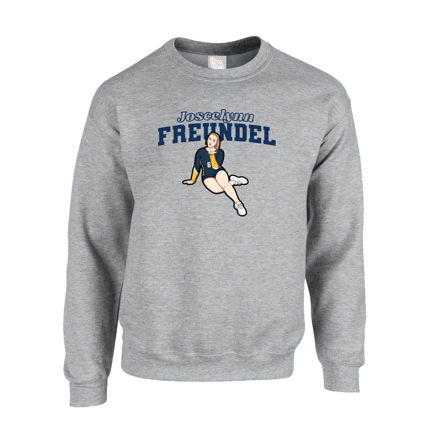Fleece Crew — Name Arch in Grey
