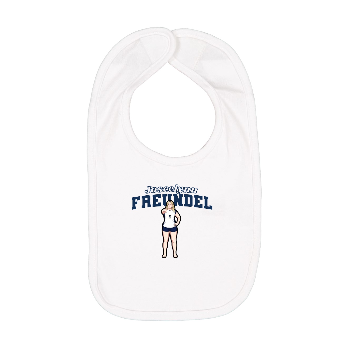 Infant Bib — Name Arch in White