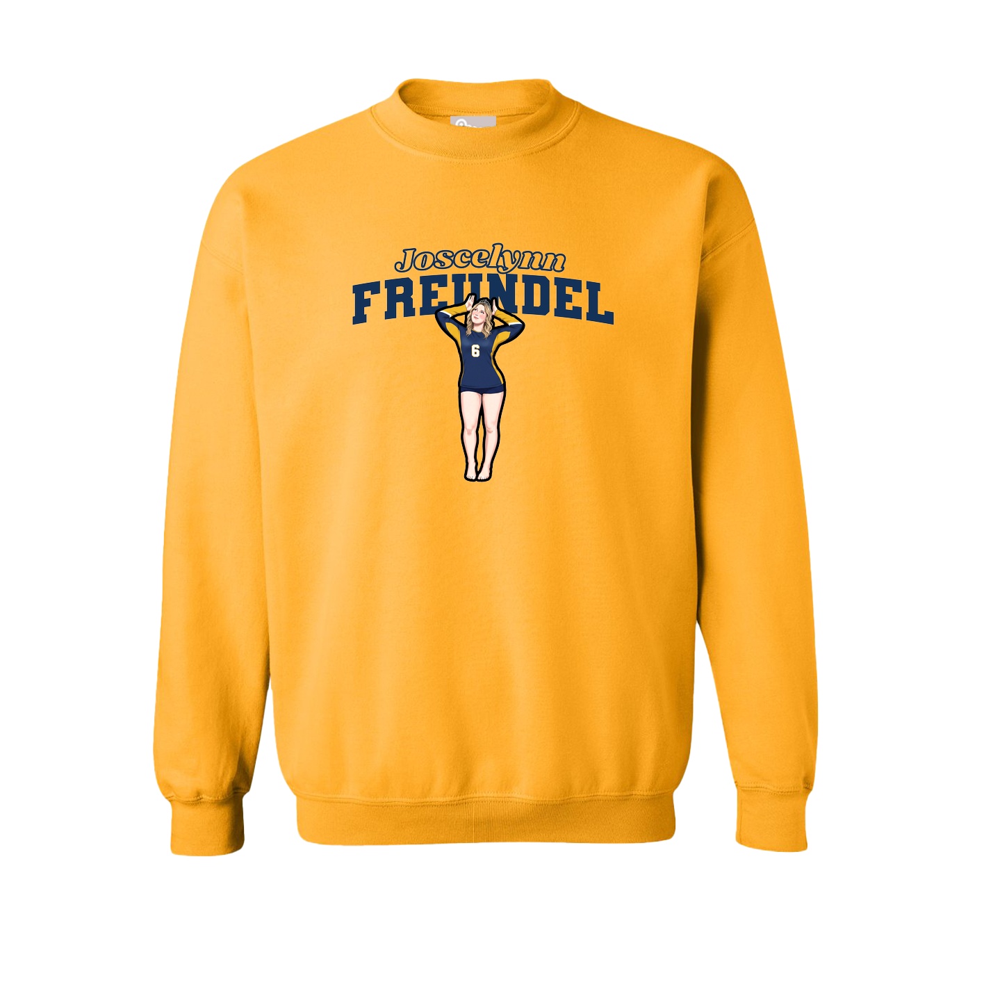 Fleece Crew — Name Arch in Gold