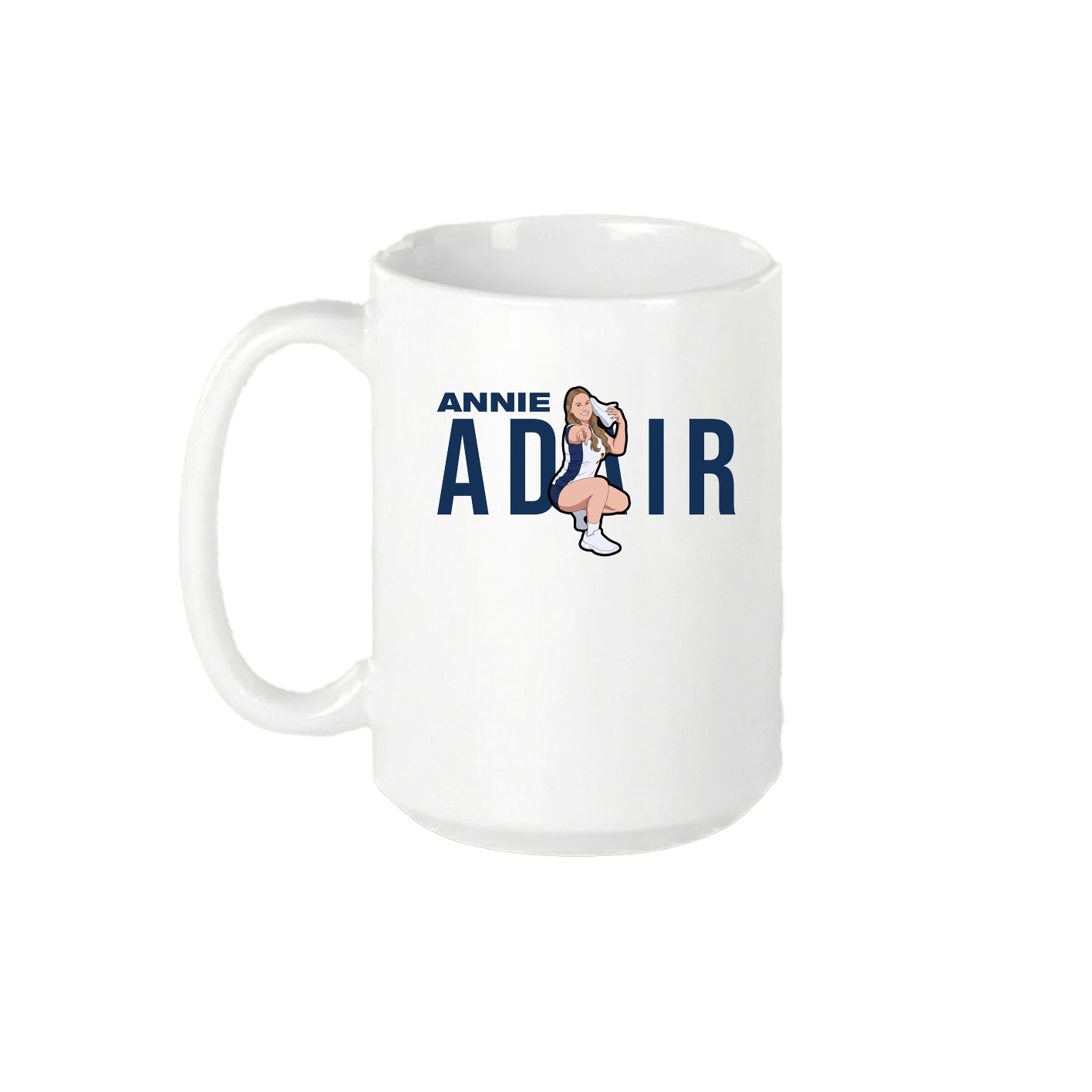 15oz Coffee Mug — Player Name in White