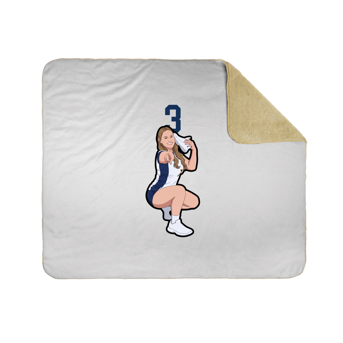Throw Blanket — Number Top in White
