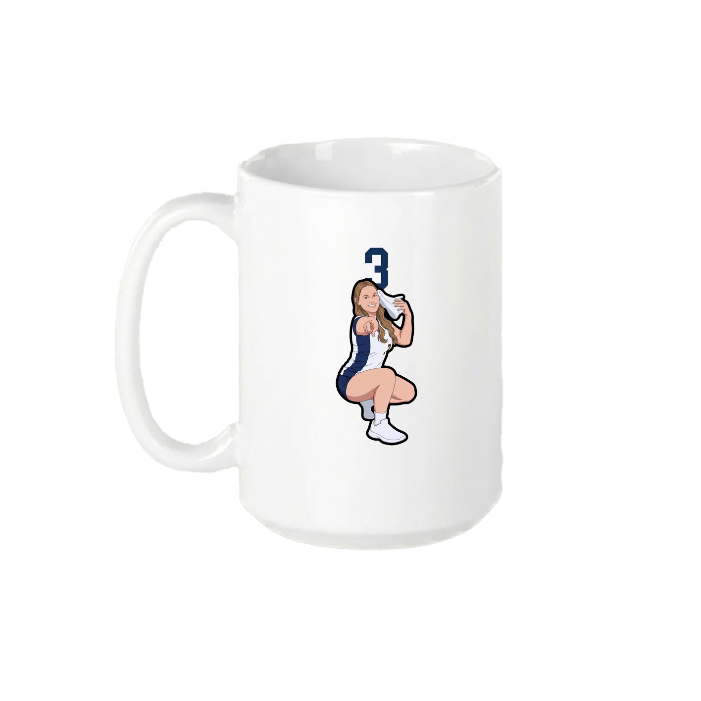 15oz Coffee Mug — Number Top in White