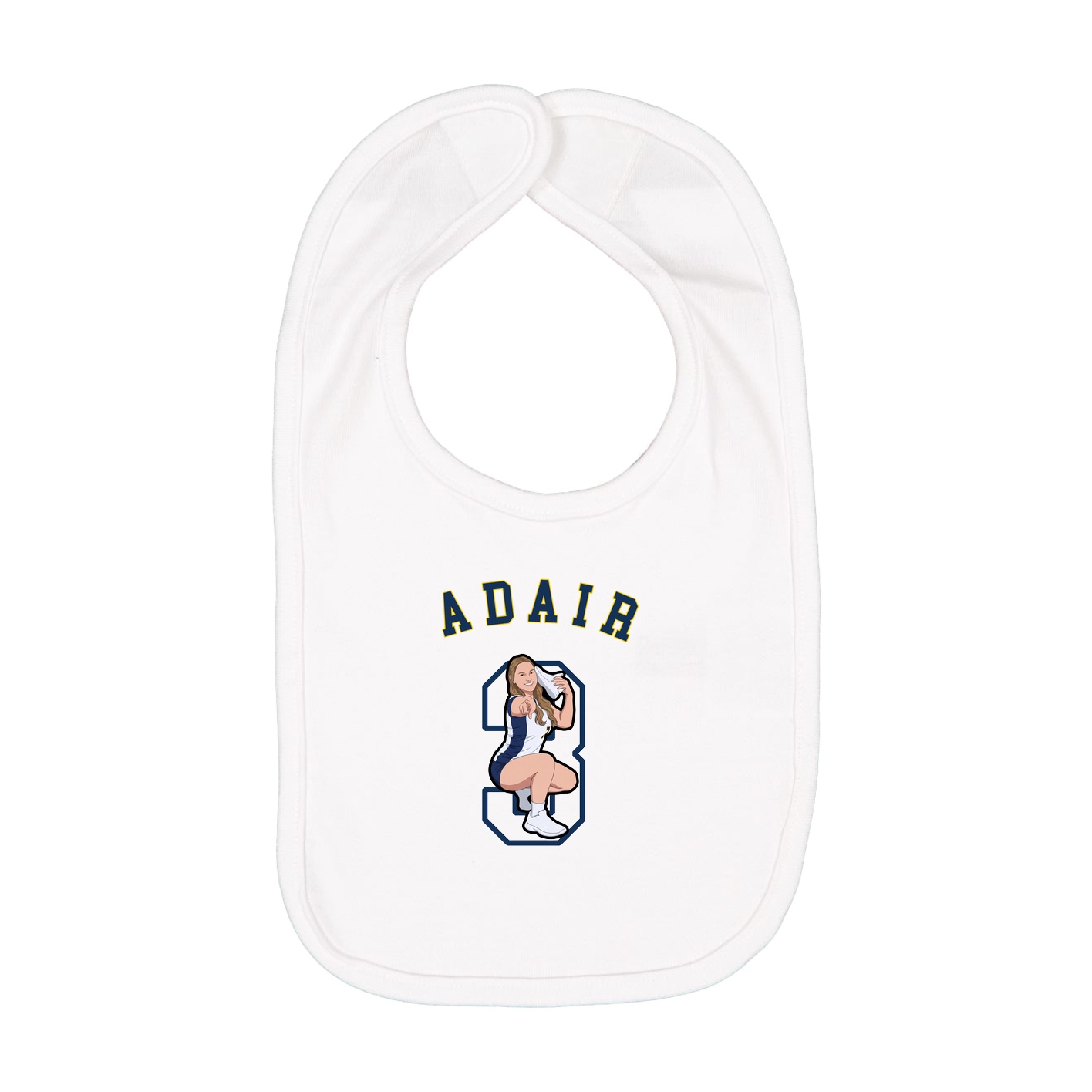Infant Bib — Shirsey Arch in White